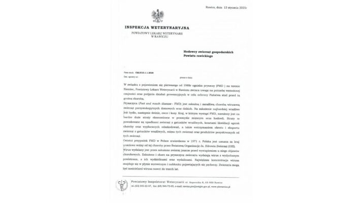 informacja o pryszczycy na terenie Niemiec