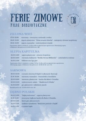 propozycja zajęć w ferie