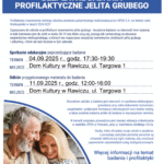 Uśmiechnięta, przytulająca się para w dojrzałym wieku. Informacje o terminie i miejscu badania.