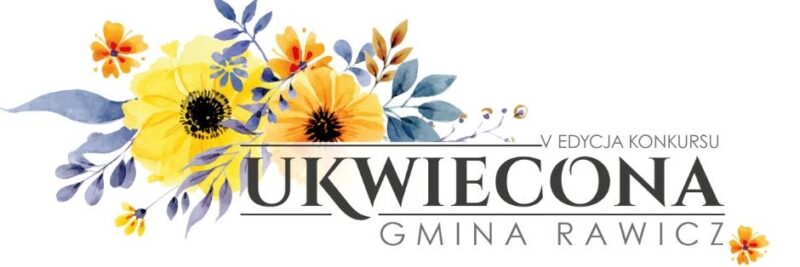 Kolorowe polne kwiaty i tytuł konkursu.