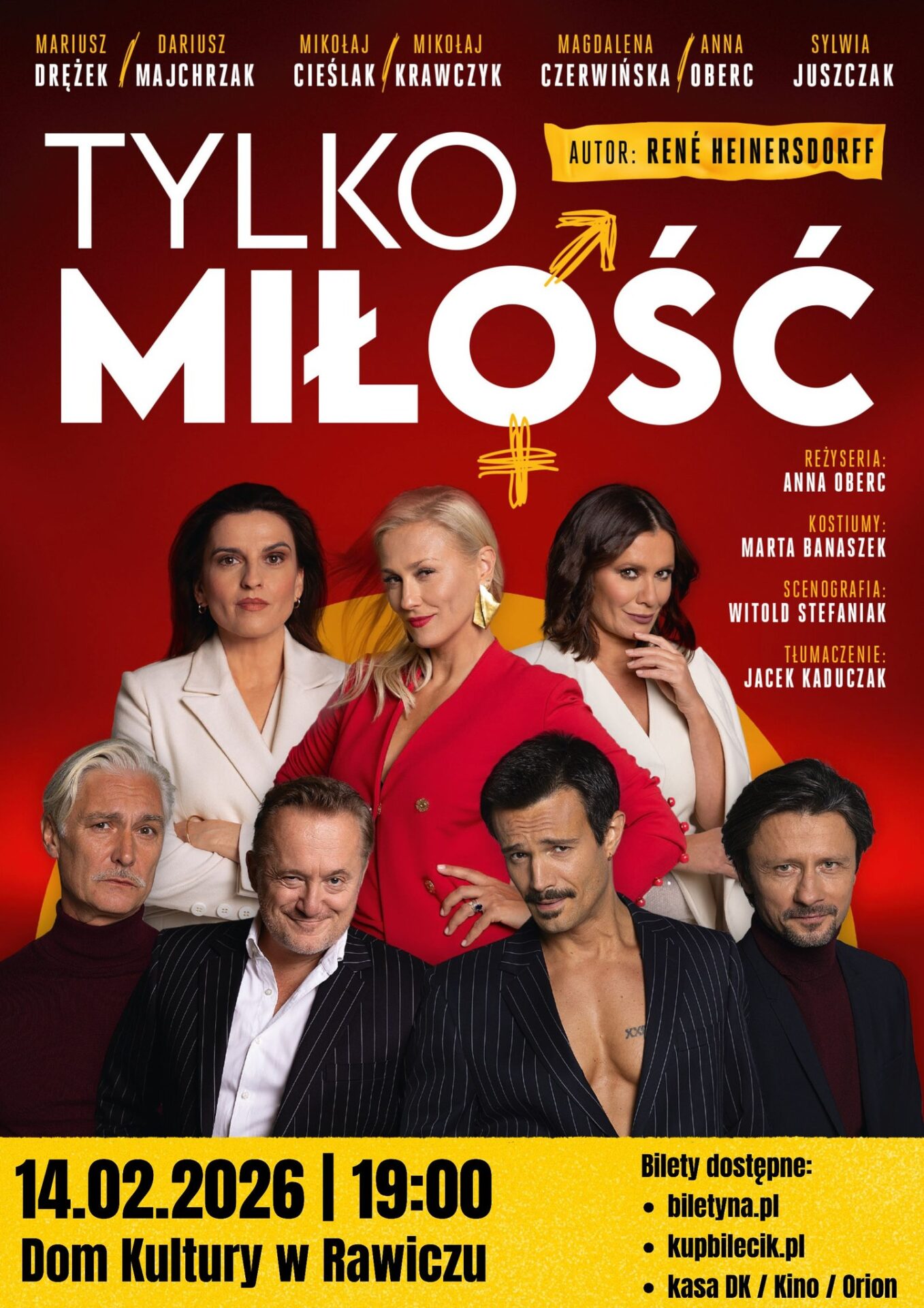 Artyści występujący w spektaklu oraz informacje o wydarzeniu.