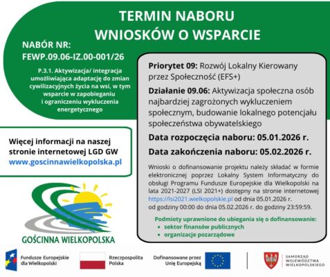 grafika z terminami naboru wniosków w konkursach ogłaszanych przez LGD