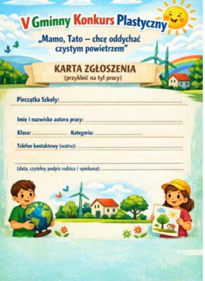 karta zgłoszeniowa do konkursu