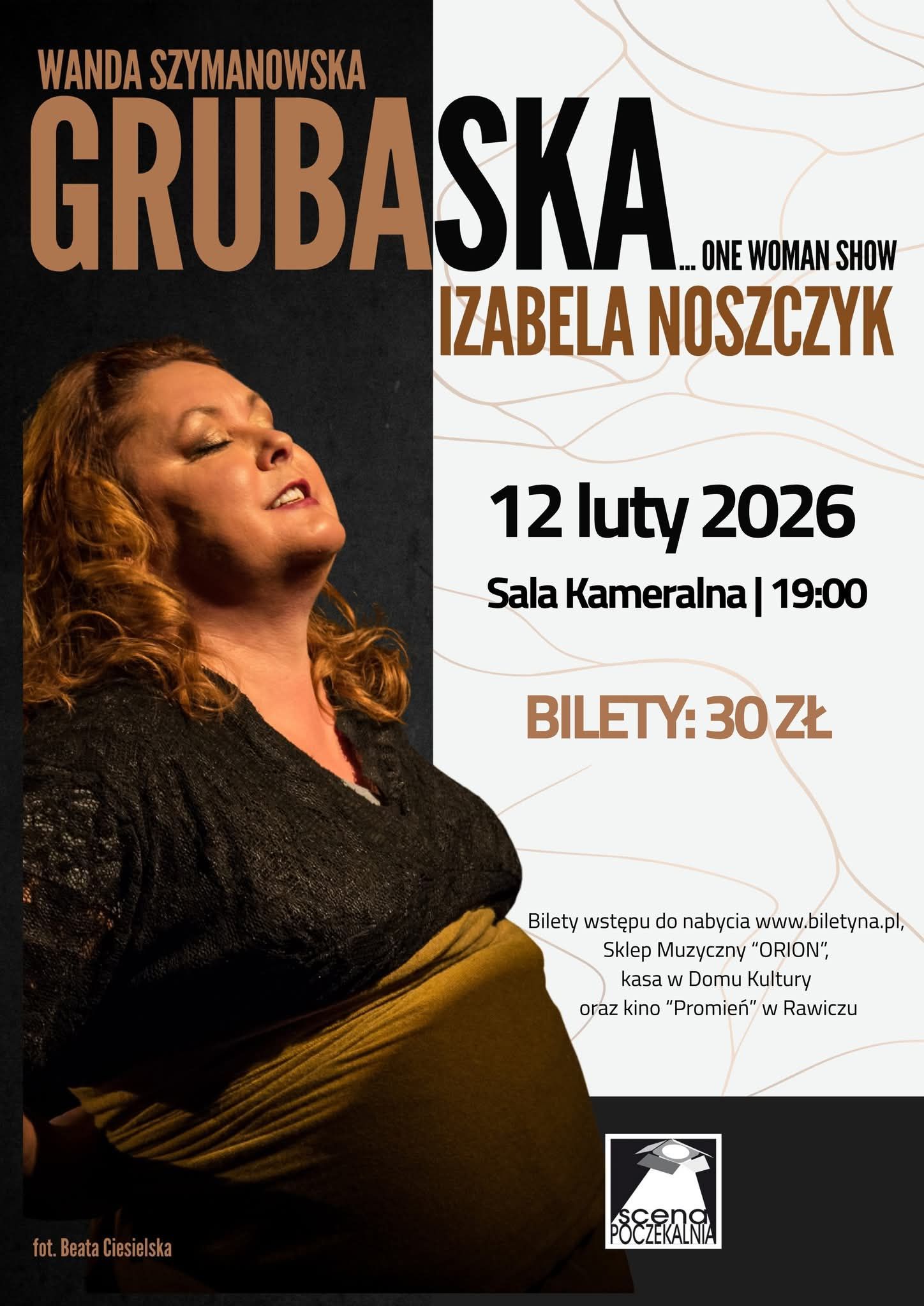 Plakat z informacjami o wydarzeniu i zdjęcie artystki.