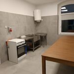 Wyposażenie zaplecza kuchennego świetlicy w Dąbrówce.