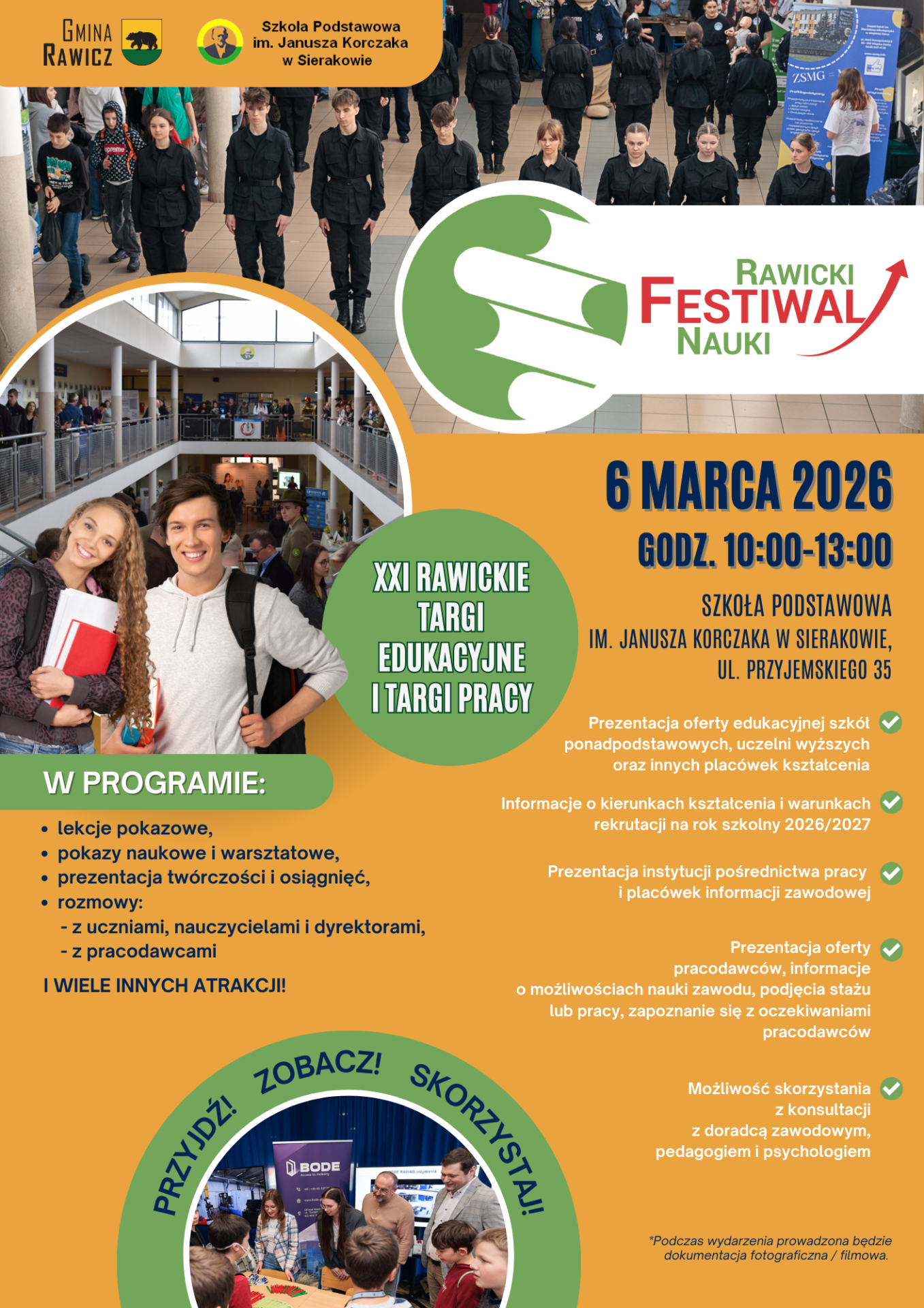 Informacje o wydarzeniu oraz zdjęcia uczniów uczestników poprzedniego festiwalu.