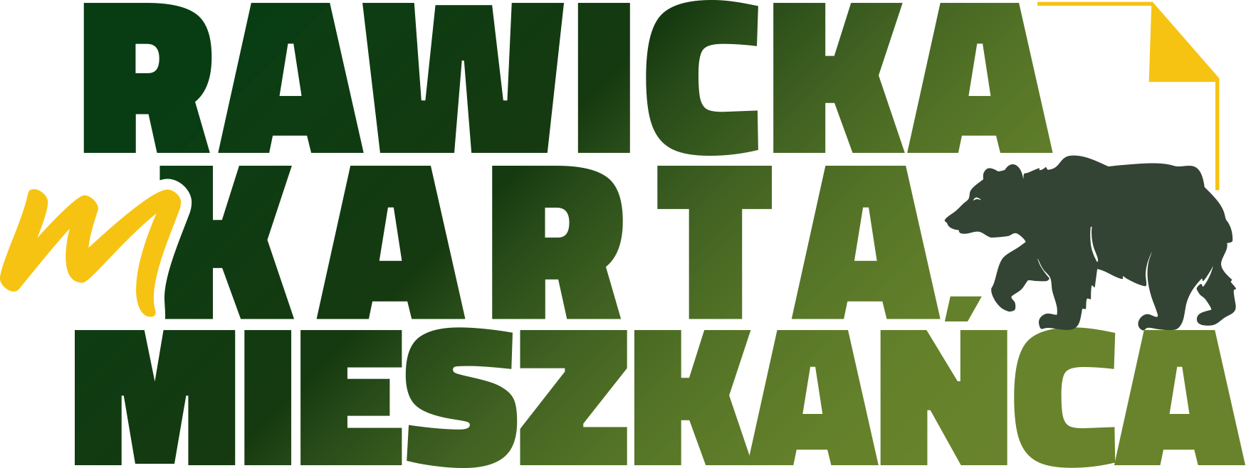 logotyp mKarty mieszkańca z niedźwiadkiem z herbu