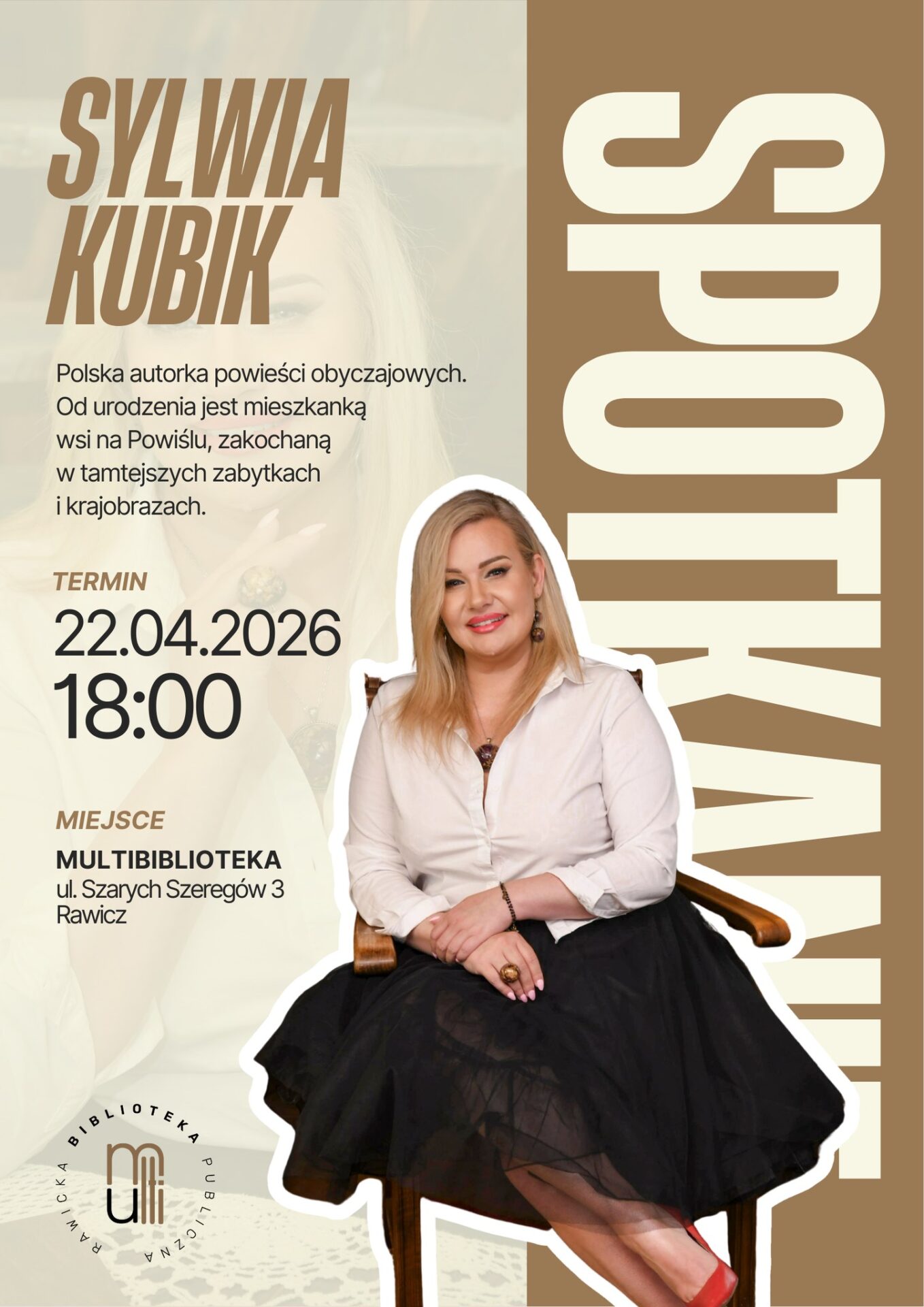 Zdjęcie autorki oraz informacje o wydarzeniu.