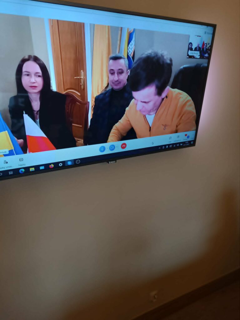 Spotkanie on line kierownictwa UMGR z przedstawicielami Żytomierza.