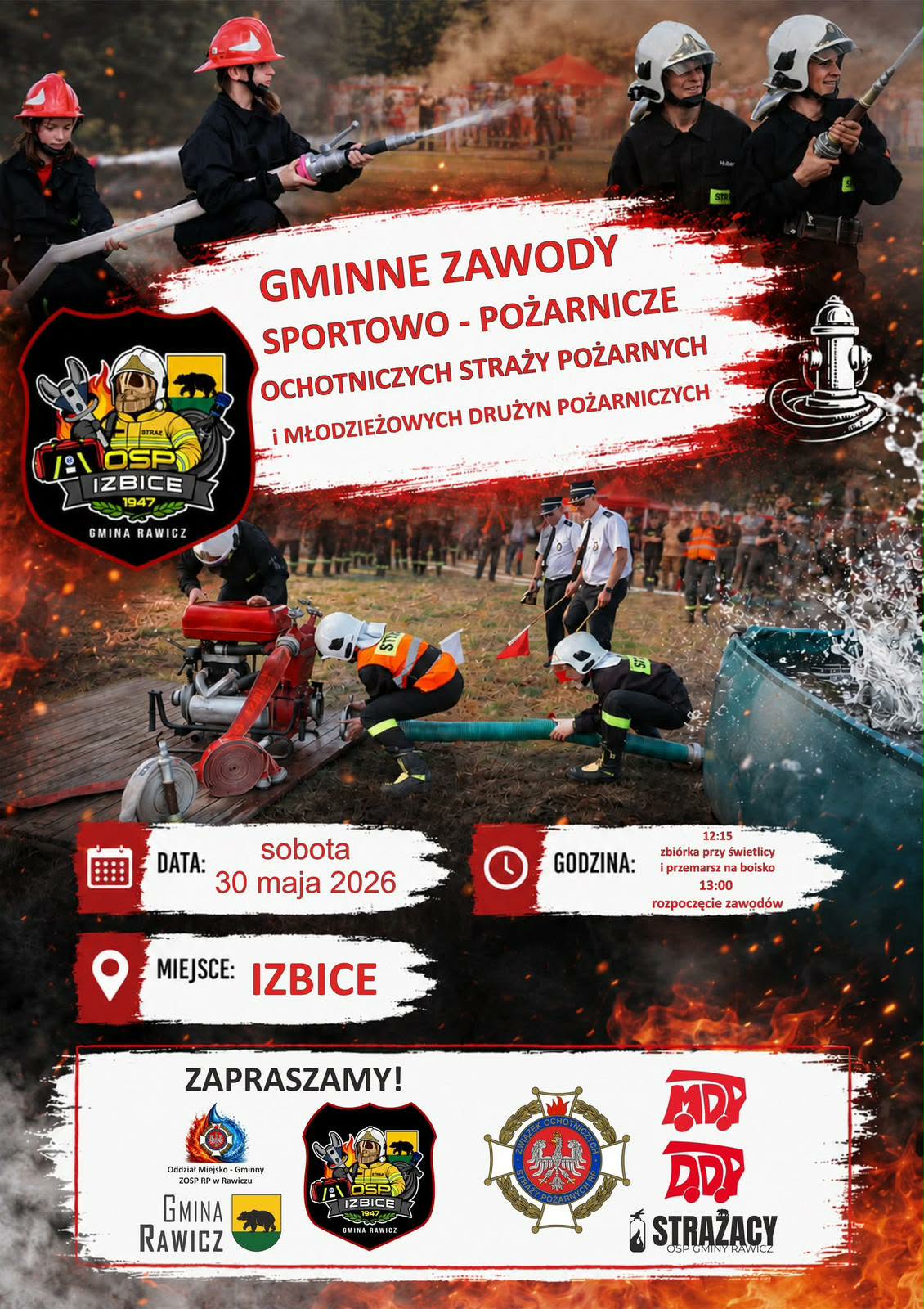 Zdjęcia strażaków w akcji oraz informacje o wydarzeniu.