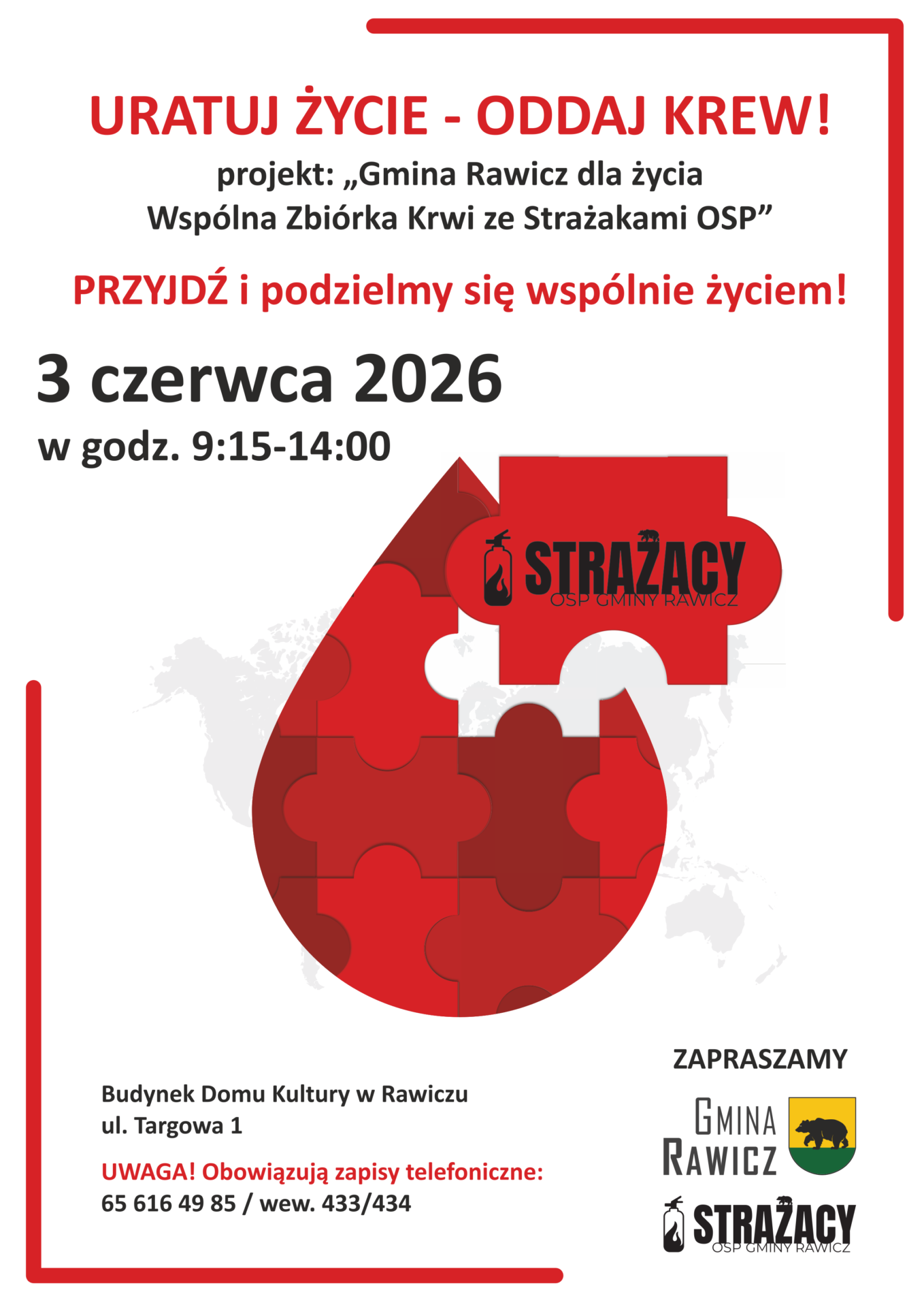 gminna zbiórka krwi - plakat