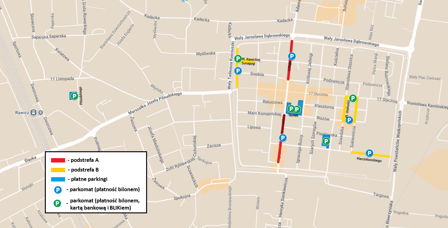 Mapa parkingów płatnych